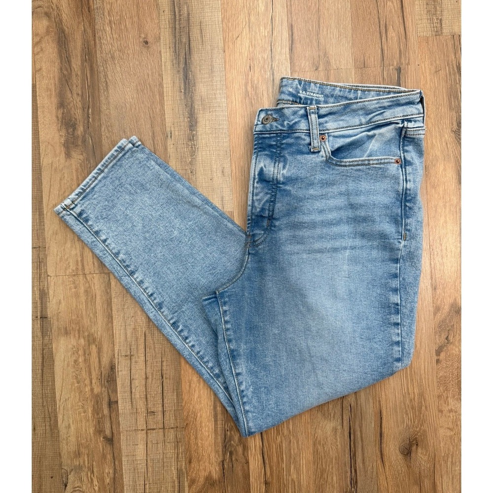 Old Navy High Rise O.G. Straight Jeans Light Wash Size 14 Stretch